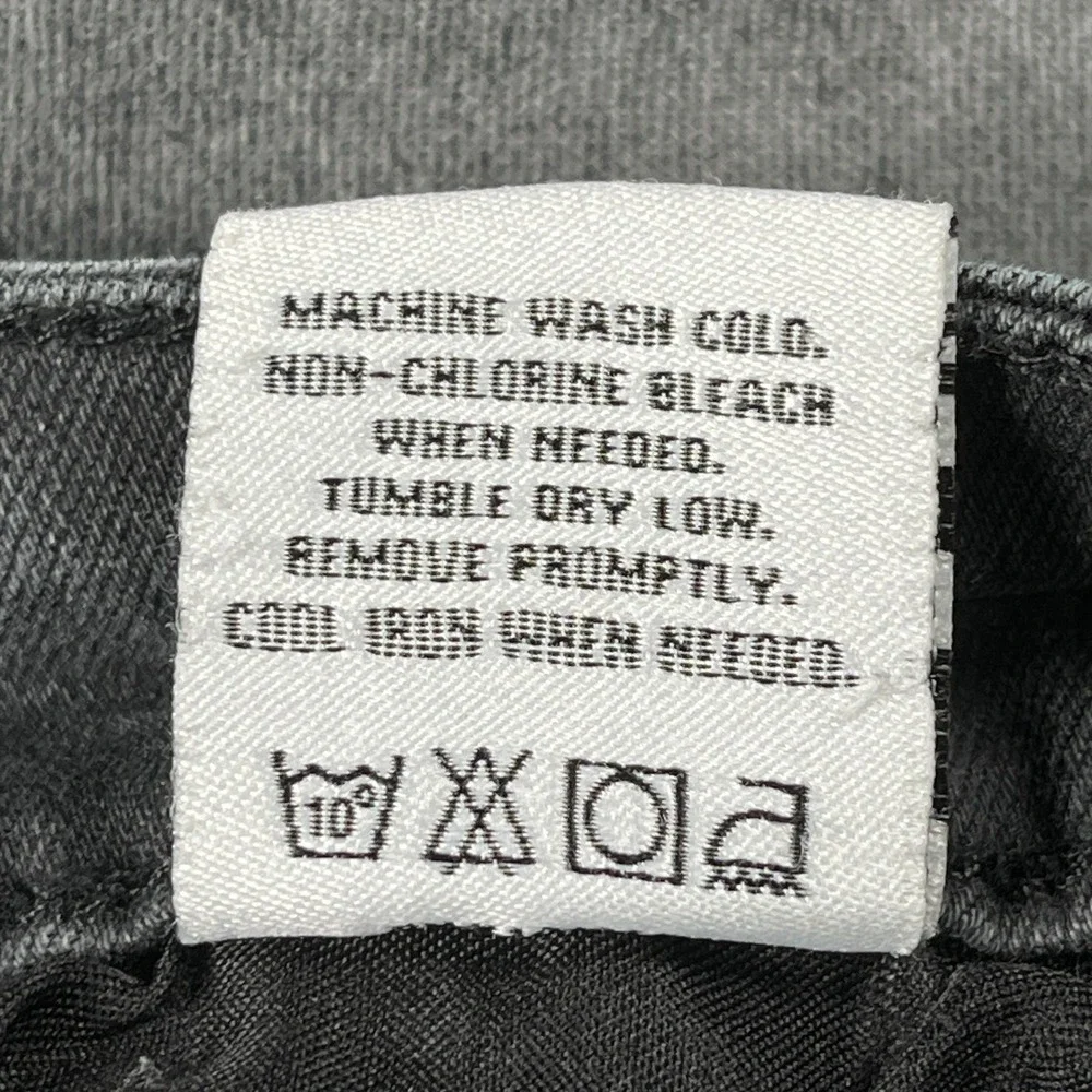 KDNK Skinny Jeans Mens 36 Gray Frayed Hem Distressed Whiskers Detail Outdoor